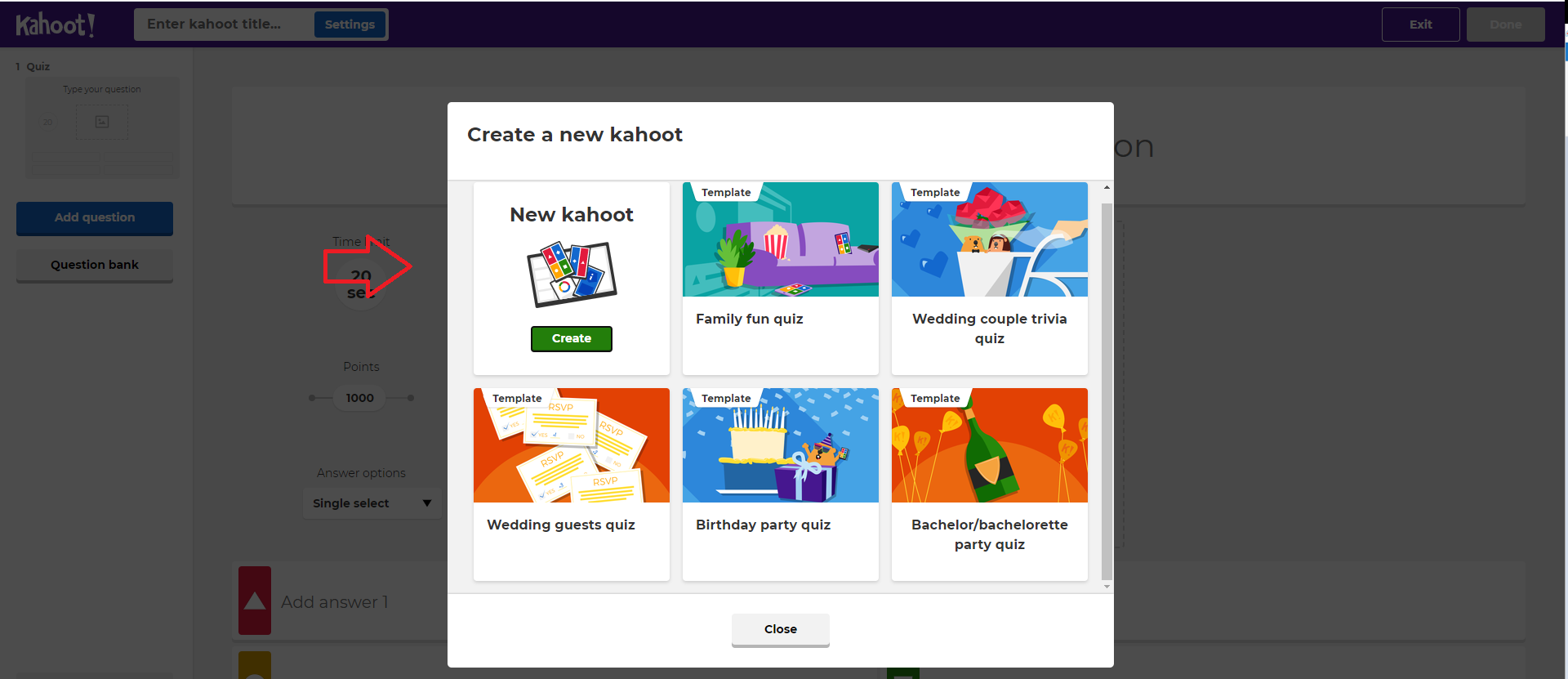 New Kahoot