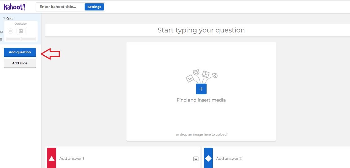 JSED_Kahoot Add Question slide